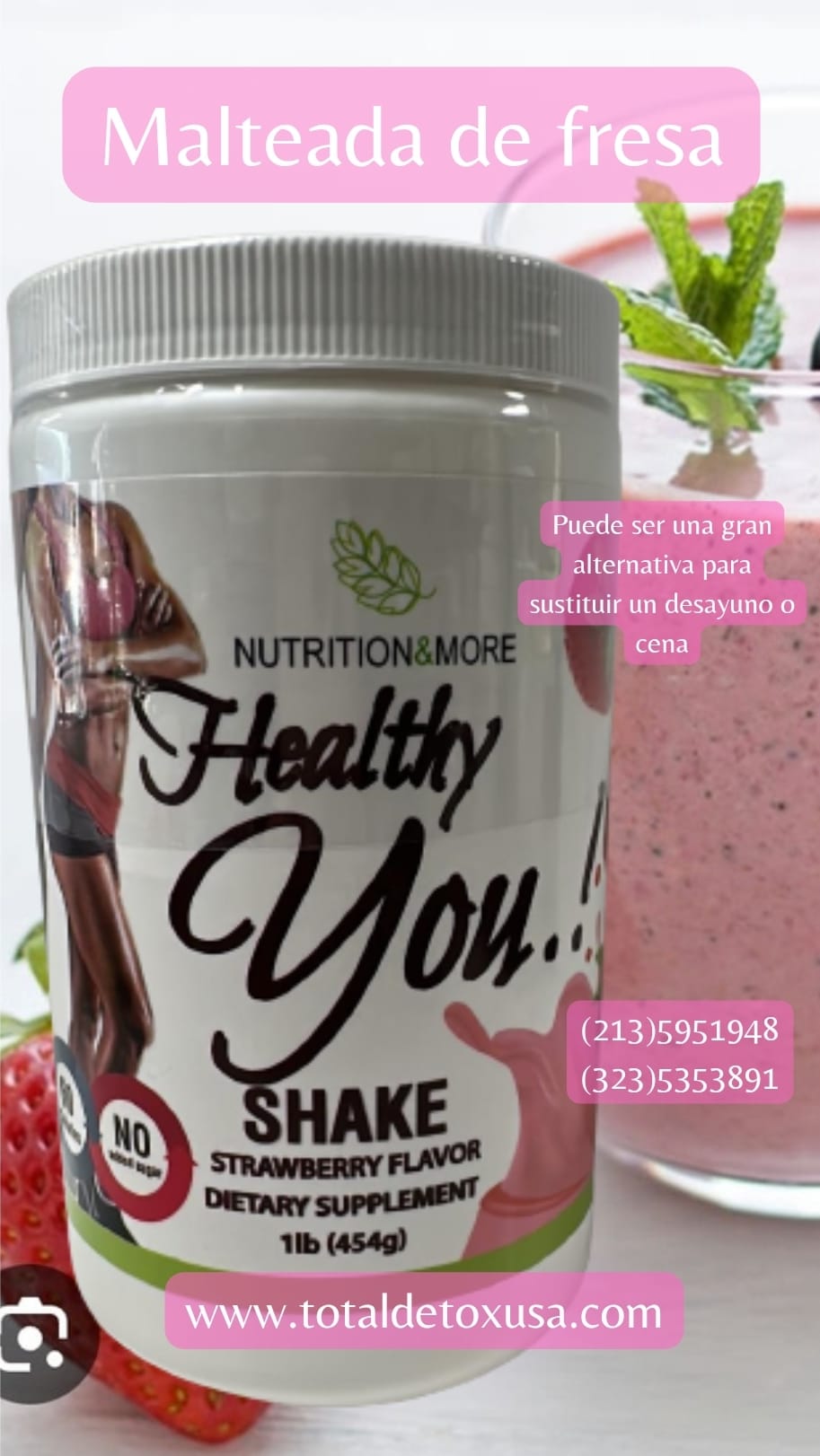 HEALTHY YOU SHAKE STRAWBERRY 1 LB